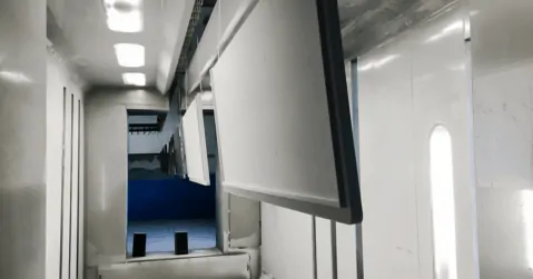 Powder coating banner