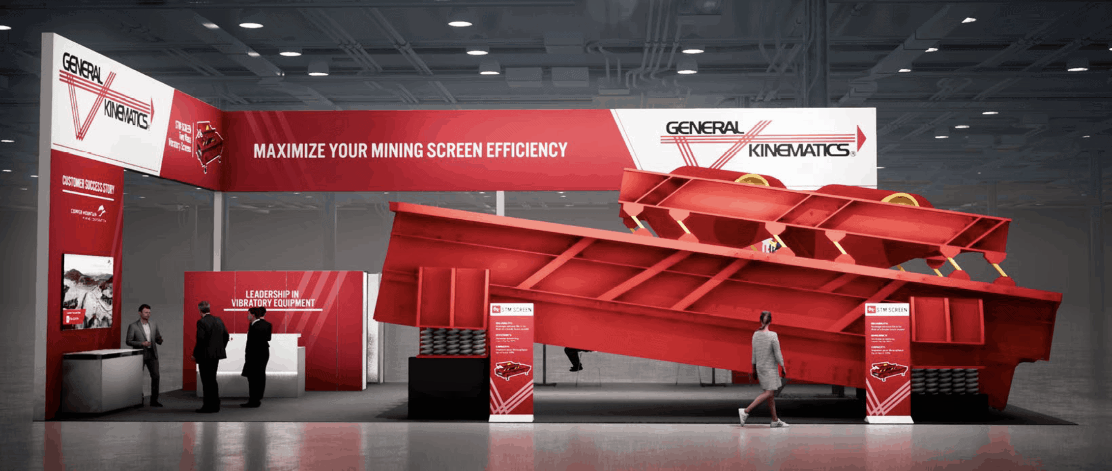 Vibratory screen at Minexpo booth
