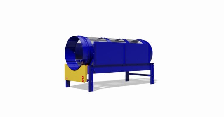 A 3D Render of a GK Tuffman Rotary Trommel Screen