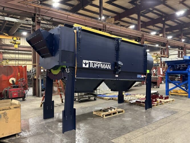 A GK Tuffman Rotary Trommel Screen in the GK Shop
