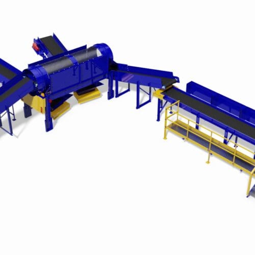 A 3D render of a Tuffman trommel pick system