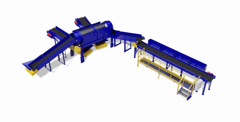 A 3D render of a Tuffman trommel pick system