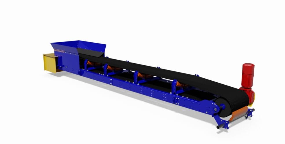 A Troughing Belt Conveyor Render