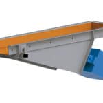 Vibrating trough conveyor with electromagnetic drive