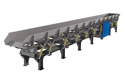 Vibrating Trough Conveyor with Slider Crank Drive